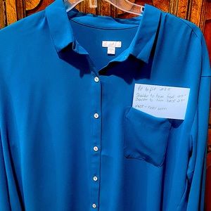 J.Jill blue and tan/brown XL shirts NWOT.